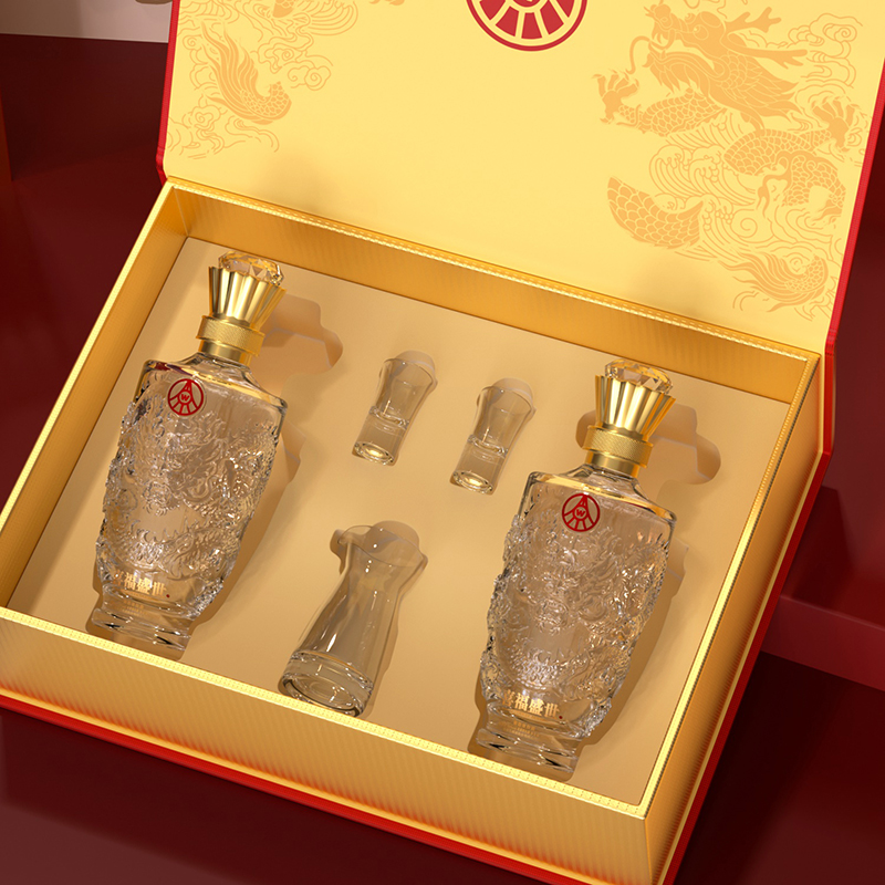 五粮液股份出品喜福盛世52度浓香型白酒500ml*2瓶礼盒装 169.9元