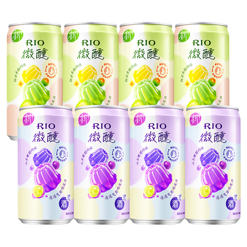 【新品】RIO锐澳气泡鸡尾酒3度微醺低度果冻酒250ml*8罐果味果冻 69元