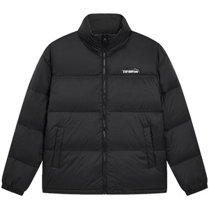 特步立领羽绒服男女款冬季新款情侣运动黑色上衣保暖棉服防风外套