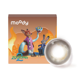 moody美瞳疯狂动物城2合作冷泡乌龙茶彩色隐形眼镜棕色月抛2片
