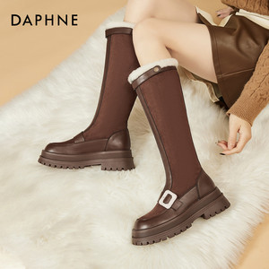 达芙妮时尚马丁靴女2025年秋冬百搭靴子加绒工装靴休闲短靴单靴