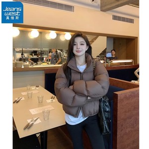 KYP真维斯女装2025冬季肯豆风新款女时尚百搭小个子短款立领棉衣