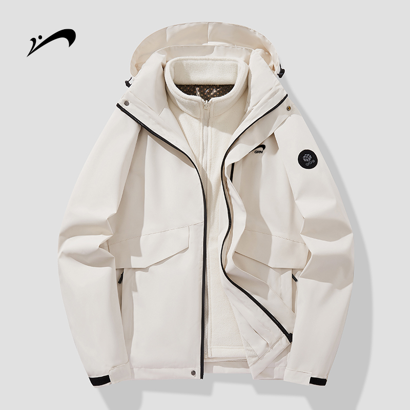 【反季福利】贵人鸟摇粒绒三合一夹克秋冬季潮流连帽保暖御寒外套 49元