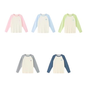 babycare儿童山茶花长袖T恤男孩插肩袖上衣圆领卫衣薄女童打底衫