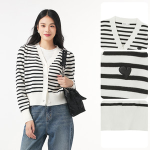 热风女装男装秋季女士针织衫开衫圆领V领毛衣纯色条纹外套内搭