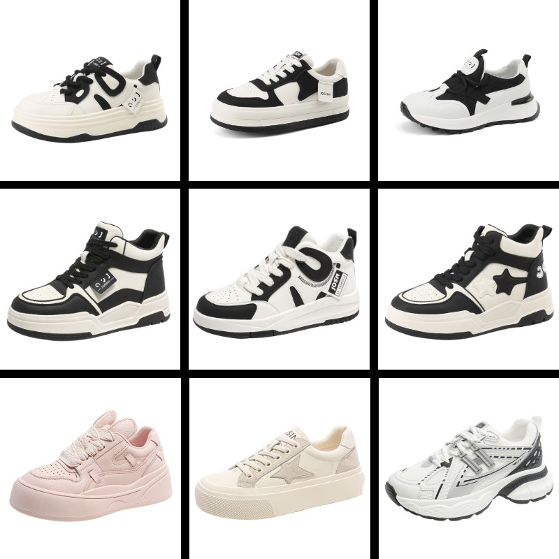 卓诗尼休闲鞋女板鞋2024秋季女鞋子新款百搭英伦风粗跟老爹鞋 79元