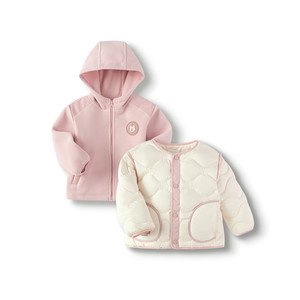 巴拉巴拉儿童羽绒服男童女童冬外套摇粒绒两件套2025新款加厚上衣