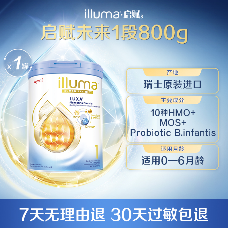 【重磅新品】启赋未来1段10HMO婴儿奶粉800g瑞士原罐原装进口 273元