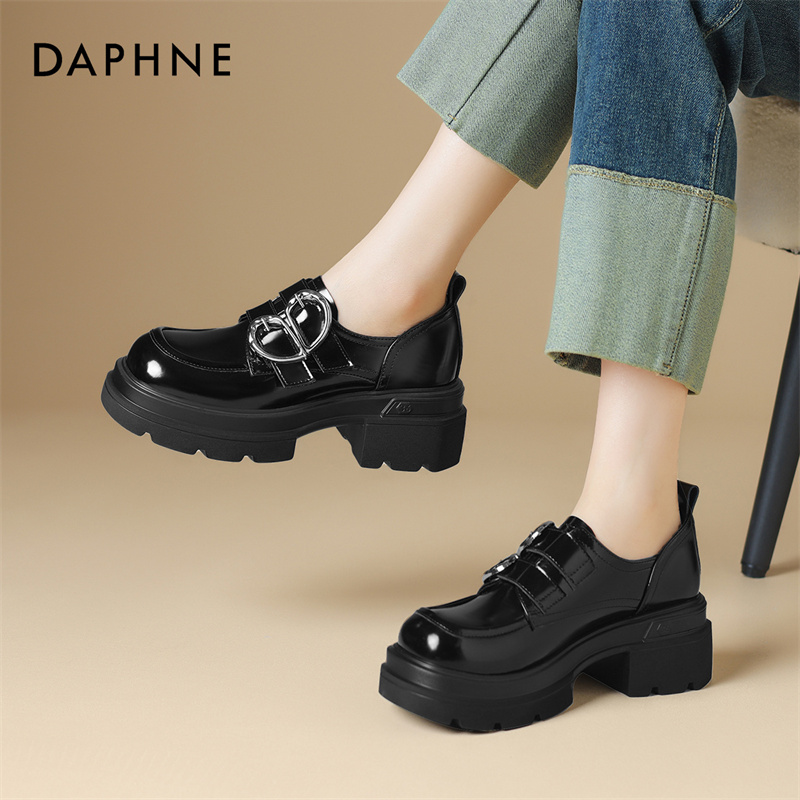 达芙妮时尚单鞋女新款春秋百搭休闲鞋气质乐福单鞋玛丽珍鞋工作鞋 59元