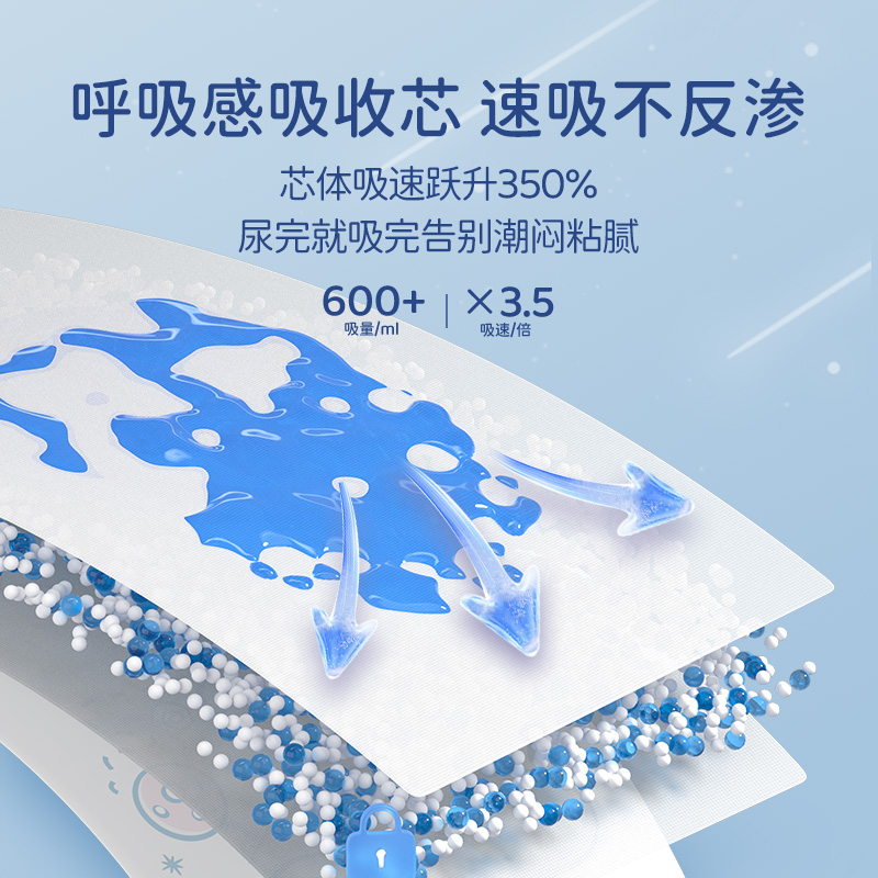 巴布豆太空裤拉拉裤超薄透气纸尿裤婴儿专用小内裤一次性尿不湿 66元