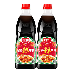厨邦特级鲜生抽1.06kg*2特级酱油黄豆酿造家用炒菜鲜味调味品调料