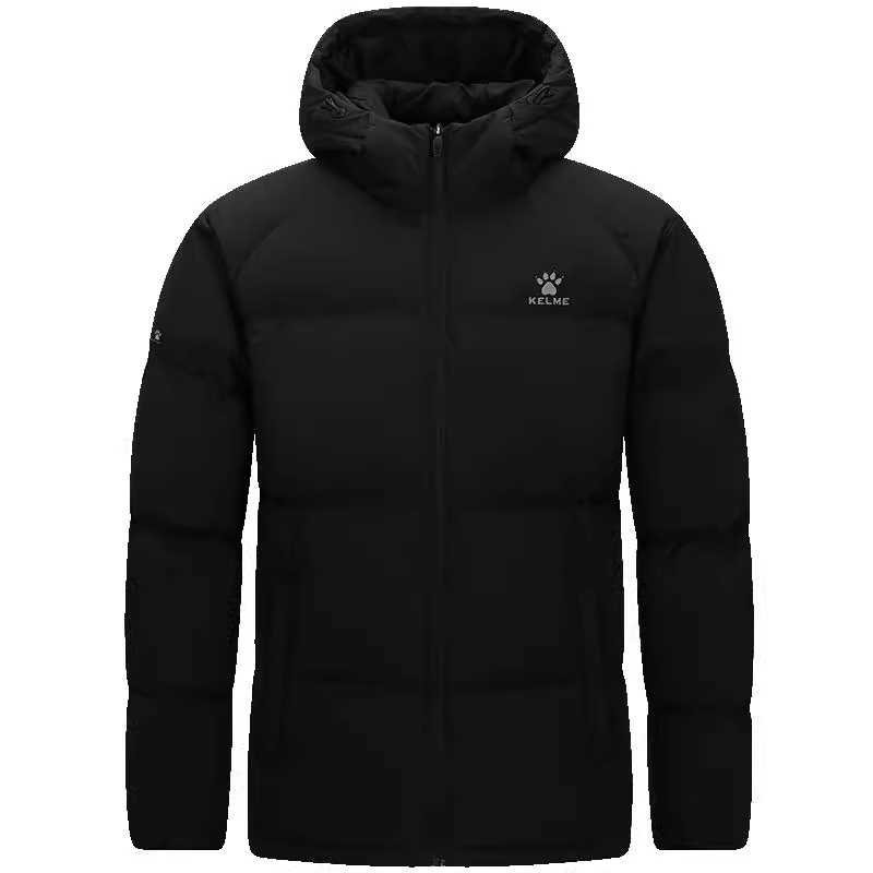 KELME卡尔美羽绒服男士冬季新款防泼水加厚短款连帽保暖运动外套 394元