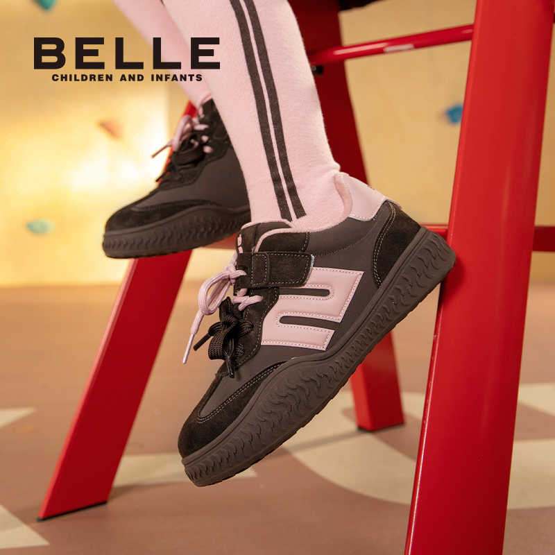 百丽童鞋女童加绒德训鞋冬季新款男童运动鞋儿童休闲板鞋中大童鞋 179元