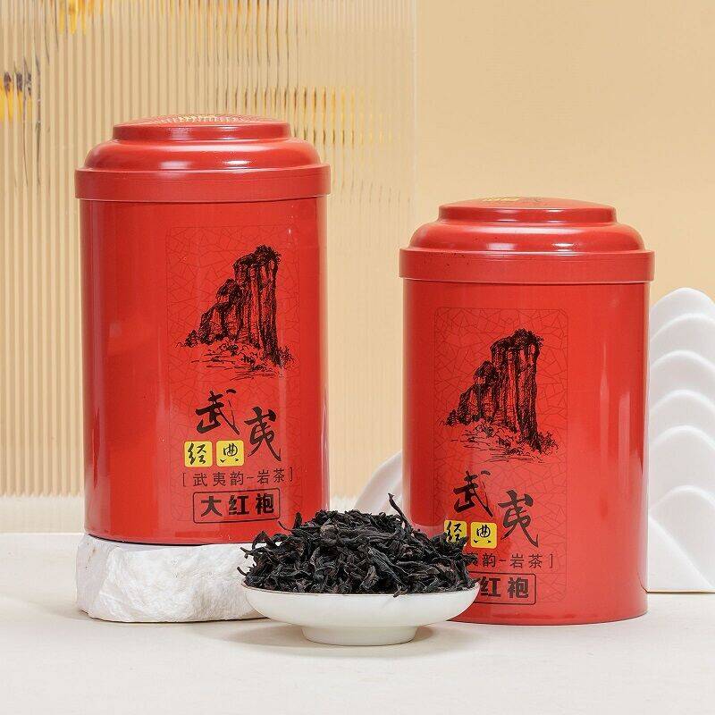 浓香型高山武夷岩茶大红袍武夷经典武夷韵岩茶叶罐装100g-2罐 15.9元