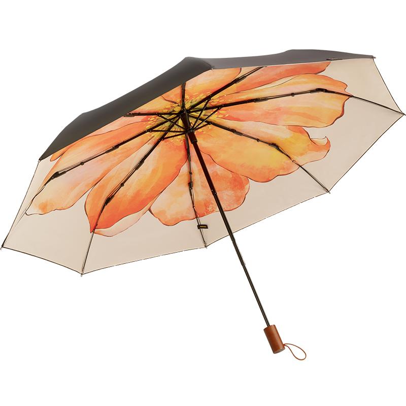 【下拉享优惠】蕉下双层小黑伞经典大花遮阳伞黑胶防晒伞晴雨伞 119元