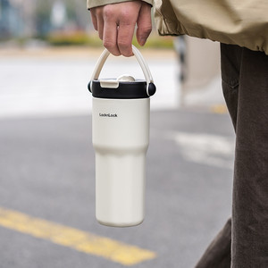 乐扣乐扣保温杯吸管水杯泡茶保冷便携陶瓷覆层内胆女生高颜值男款