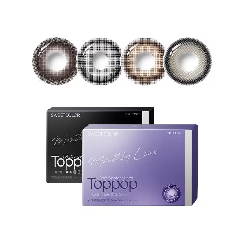 SweetColor美瞳含硅月抛1片自然纯色青山茶玫瑰日常通勤隐形眼镜