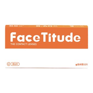 宝岛眼镜FaceTitude瞳昕隐形眼镜月抛2片水凝胶水润轻薄官网正品