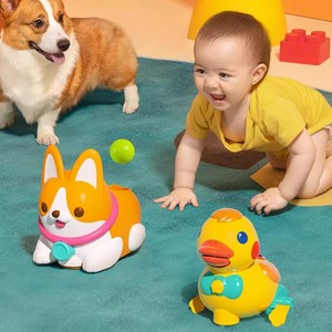 澳贝忙碌球逗爬柯基狗学爬鸭玩具0-2岁婴儿爬行神器逗娃宝宝抬头