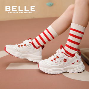 花影丨百丽童鞋儿童运动鞋2025新款大童秋冬加绒鞋女童宝宝小女孩