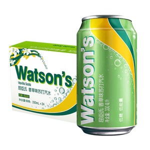 屈臣氏苏打汽水香草味气泡水330ml*24罐碳酸饮料