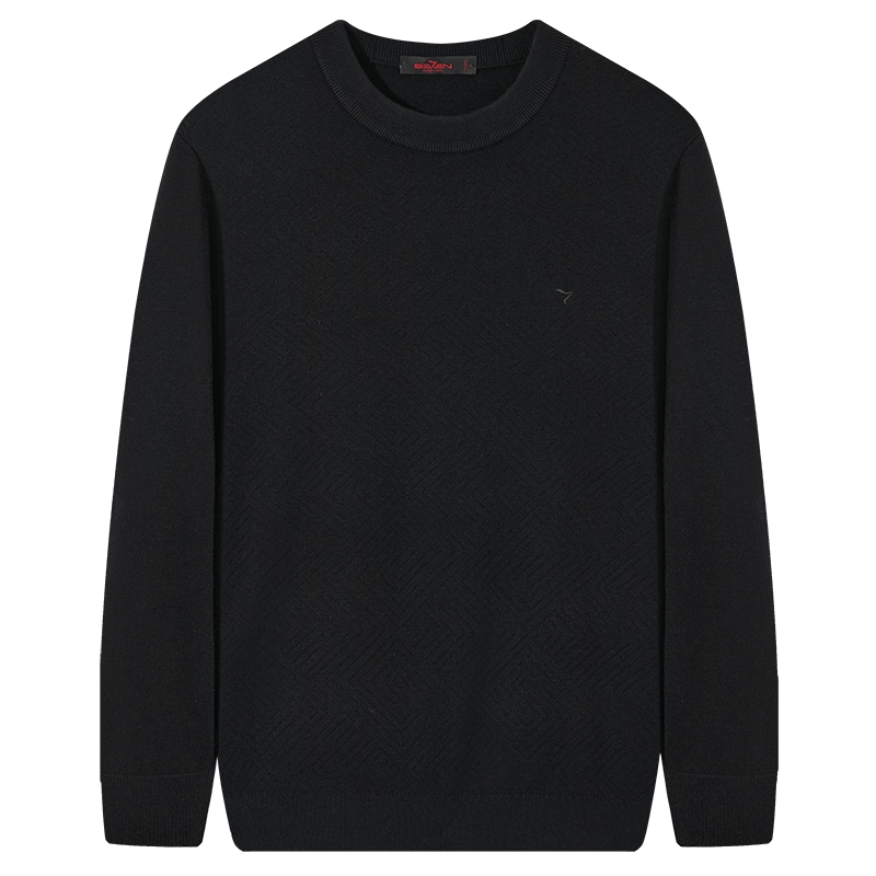 【零压抗静电】柒牌可机洗羊毛针织衫男2025秋冬新款圆领保暖毛衣 199元