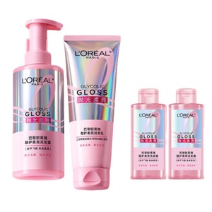 【双12立即抢购】欧莱雅粉晶晶洗发水洗护套装柔顺改善毛躁修护