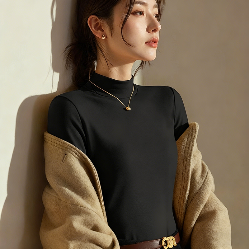 都市丽人黑色绒德打底衫女可外穿2025新款冬季加厚绒半高领内搭X 29.9元