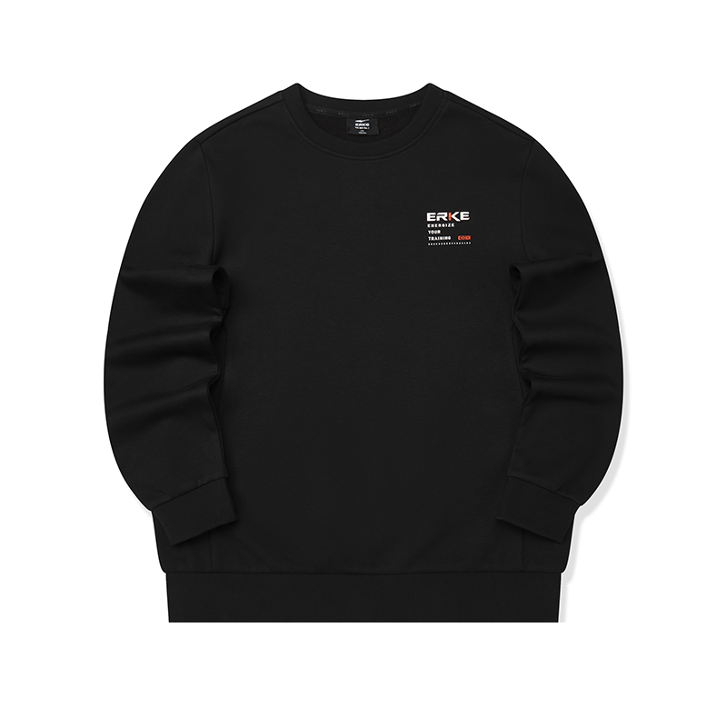 鸿星尔克加绒卫衣男2025冬季新款男士圆领运动套头衫长袖上衣男装 89元