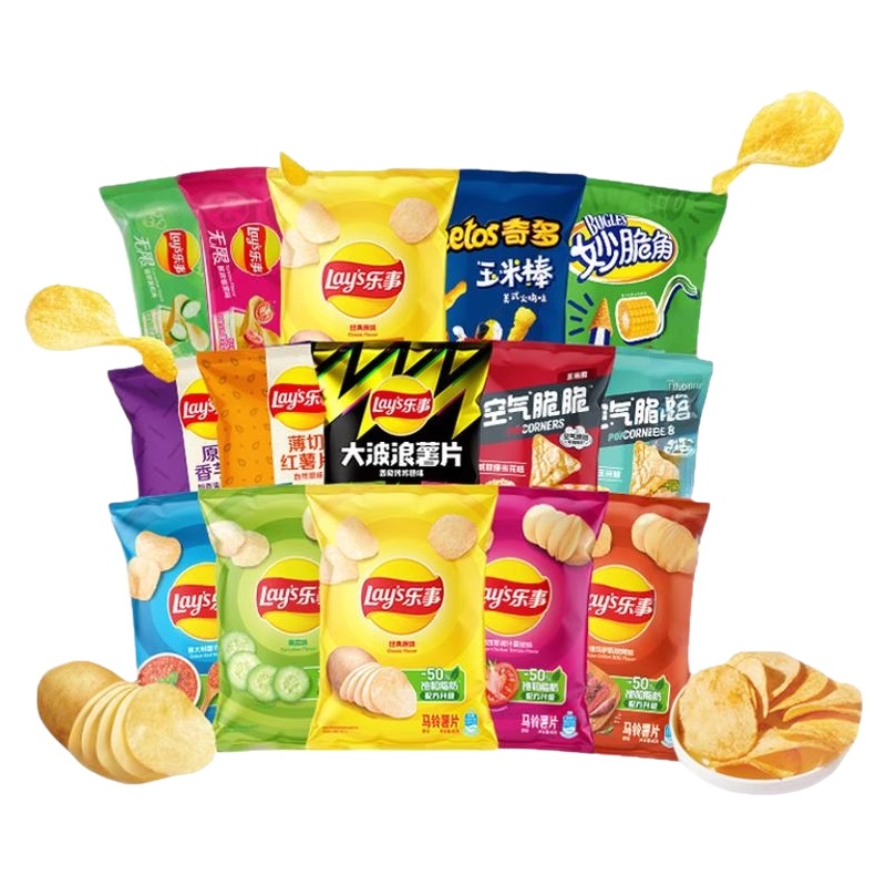 乐事薯片零食解馋小吃食品大礼包休闲办公室零食多口味组合任选T 34.5元