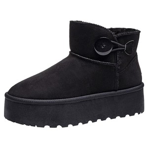 人本雪地靴女款2025新款女鞋冬季加绒加厚保暖鞋子厚底增高棉鞋女