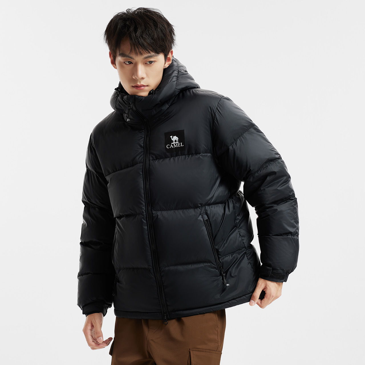 骆驼黑钻5PLUS 男装羽绒服加厚保暖连帽拒水羽绒服面包服短外套冬 539元