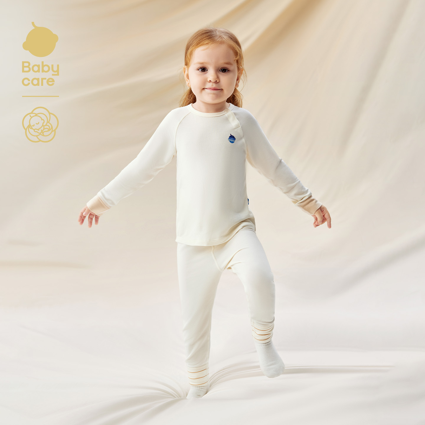 Babycare山茶花保暖内衣套装秋冬宝宝家居服分体睡衣儿童秋衣秋裤 125元