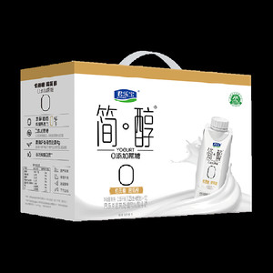 【礼盒推荐】君乐宝简醇0添加蔗糖高端原味酸奶255g*10瓶礼盒装
