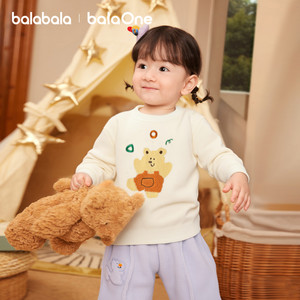 巴拉巴拉童装儿童毛衫宝宝针织衫男童女童内搭纯棉2025冬新款卡通