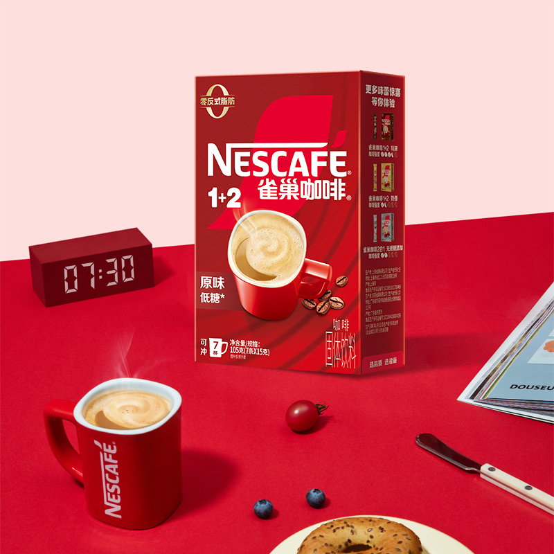 【樊振东同款】雀巢咖啡1+2原味奶香特浓无蔗糖三合一速溶咖啡7条 39.7元