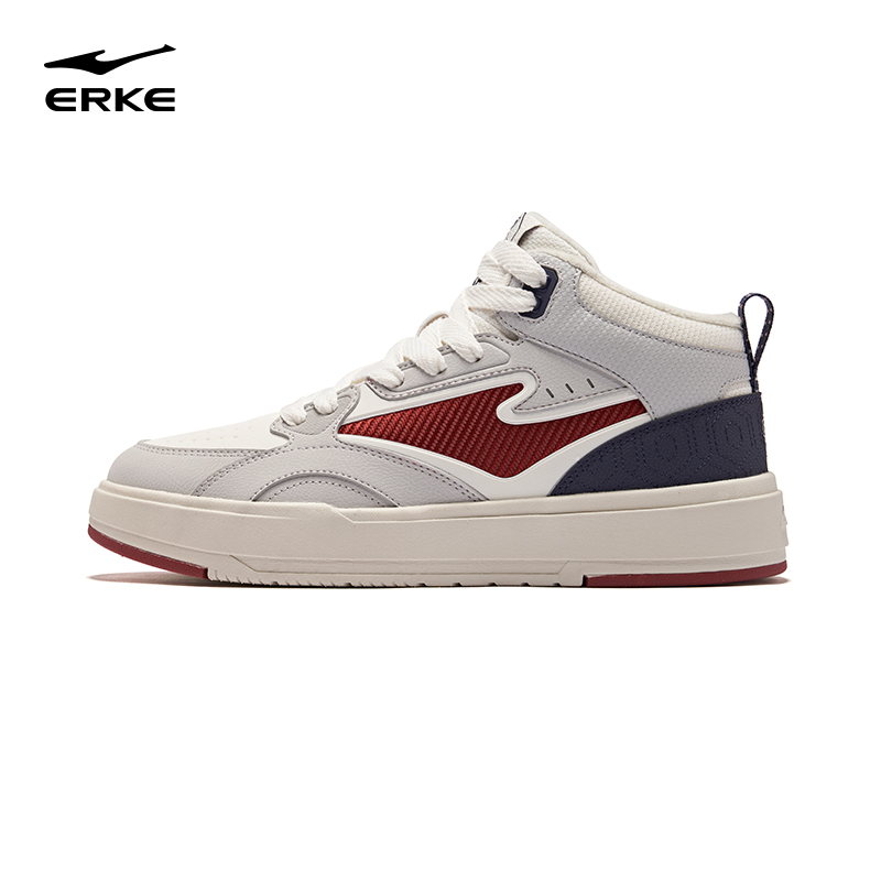 征服4鸿星尔克板鞋男鞋冬季新款加绒加厚棉鞋男士鞋子高帮运动鞋 179元