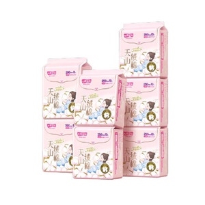 【新国标认证】七度空间天山绒棉敏感肌卫生巾日夜用极薄纯棉