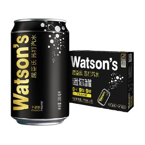 屈臣氏原味mini无糖苏打汽水0糖0卡0脂碳酸饮料迷你罐整箱气泡水