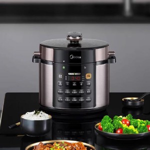 美的电压力锅5升家用双胆不锈钢高压锅多功能6升微压蒸煮电饭煲