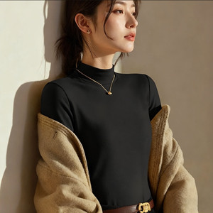 都市丽人绒德打底衫女2025新款今年流行爆款长袖t恤冬季加绒内搭A