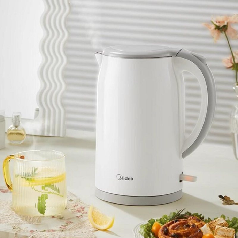 美的电热水壶家用不锈钢保温一体烧水壶自动断电大容量双层开水壶 69元