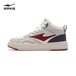 征服4鸿星尔克板鞋男鞋冬季新款加绒加厚棉鞋男士鞋子高帮运动鞋