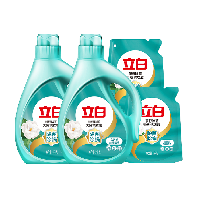 立白天然茶籽洗衣液6KG 家庭实惠洗衣除菌除螨 42.8元
