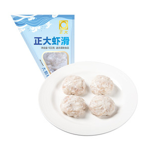 正大虾虾滑100g/袋虾滑大颗粒丸子火锅食材烧烤冷冻新鲜生鲜包邮