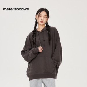 美特斯邦威连帽卫衣春夏新款情侣装舒适重磅潮高级感美式百搭卫衣