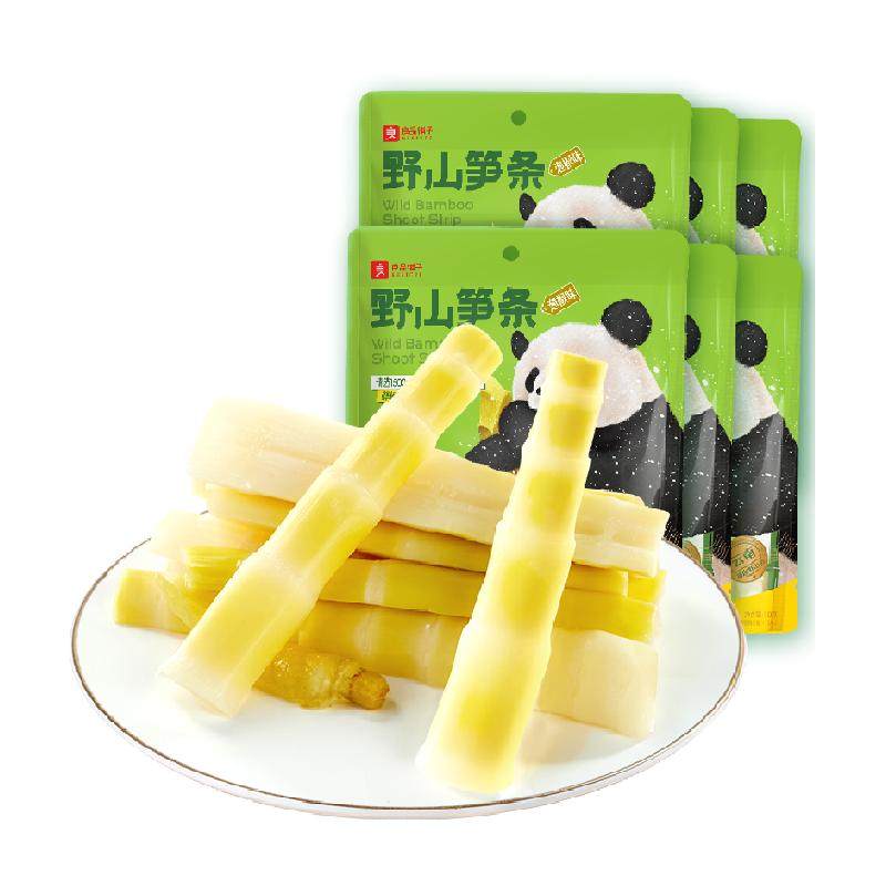 良品铺子野山笋条量贩装新鲜笋尖泡椒味竹笋笋干脆笋酸笋零食 33.9元