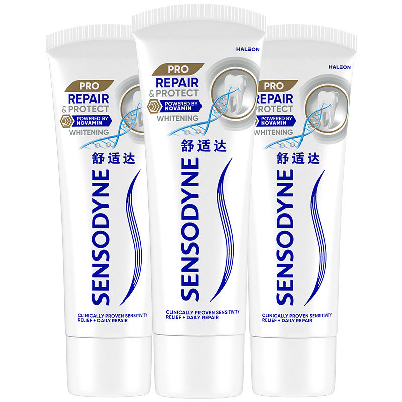 舒适达牙膏缓解敏感专修美白90g*3支套装清洁牙齿清新小亮钻 117元