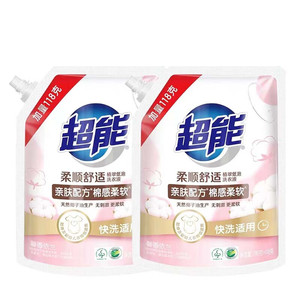 【18.8包邮】超能 植翠低泡洗衣液柔顺舒适 898g*2袋