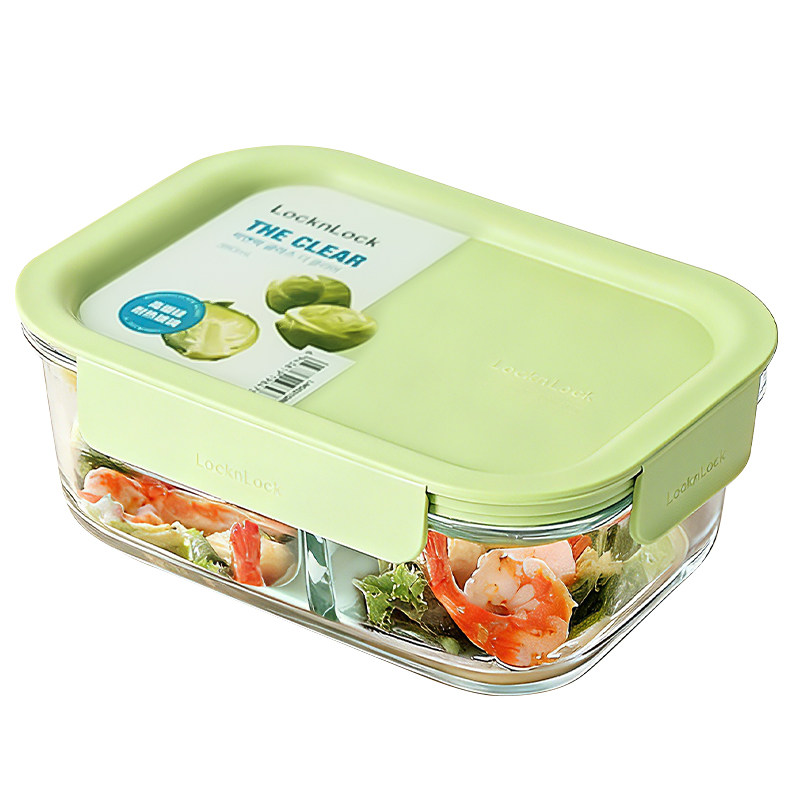 乐扣乐扣玻璃保鲜盒食品级微波炉加热分隔饭盒水果辅食碗密封餐盒 19.6元
